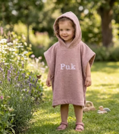 Badponcho met naam - Pinkstone
