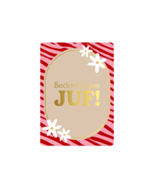 Bedankt lieve juf - Cadeaukaartje A7
