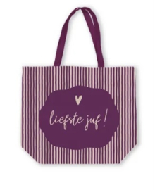 Liefste juf ! Canvas tas - Stripe