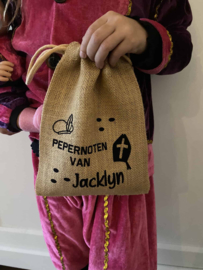 Pepernoten zakje Jute  - Pepernoten van … - 17x24cm