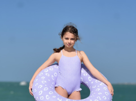 UV Meisjes badpak Lila Panterprint - Swim Essentials