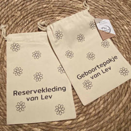 Reservekleding zakje - Madeliefjes 20x30cm