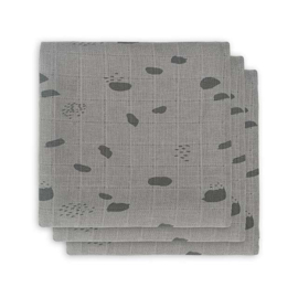 Jollein hydrofiele multidoek small 70x70cm Spot storm grey 3-pack