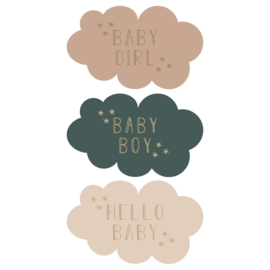 Wolkjes Baby, Boy, Girl  |  9 stuks
