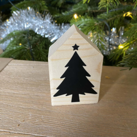 Houten huisje - Kerstboom Small