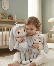 Bunny knuffel metoodolls (met naam) -  Zilver grijs 50cm