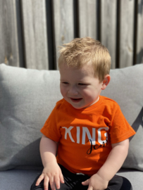 Koningsdag shirt Oranje - KING of QUEEN met naam