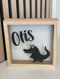 Spaarpot met Naam en krokodil - 13x13 cm