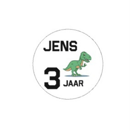 Dino stickers met naam - 24 stuks op een vel