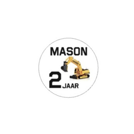 Graafmachine stickers met naam - 24 stuks op een vel