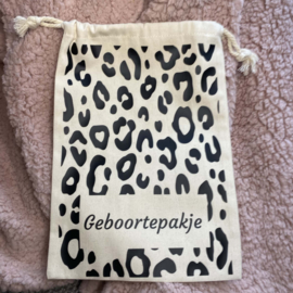 Bewaarzakje - Geboortepakje Panterprint