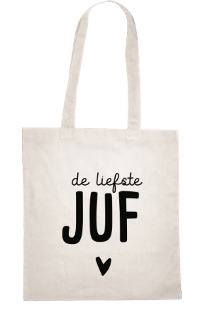 Canvas Tas de liefste JUF