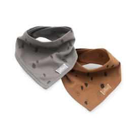 Jollein bandana Spot storm grey/caramel 2-pack