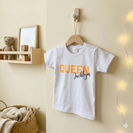 Koningsdag shirtje - QUEEN met naam