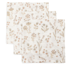 Jollein monddoekje hydrofiel Bloomy 3-pack