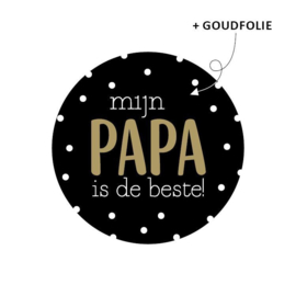 Ronde stickers Mijn papa is de beste!   |  10 stuks