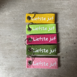 Vilten sleutelhanger voor de Liefste juf