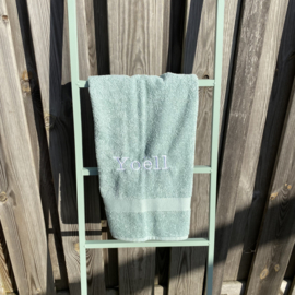 Handdoek met naam - Stone green 50x100cm