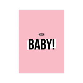 OOOOH BABY! - Ansichtkaart - Roze