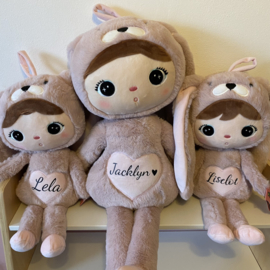 Bunny knuffel metoodolls (met naam) -  Roze 50cm