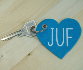 Vilten sleutelhanger hart - JUF