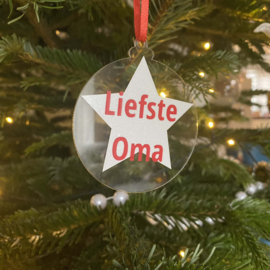 Kerstbal van plexiglas - Liefste Oma