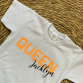 Koningsdag shirtje - QUEEN met naam