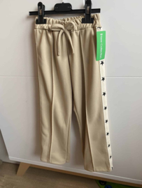 Trendy meisjes broek met sterren - Beige