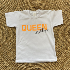 Koningsdag shirtje - QUEEN met naam