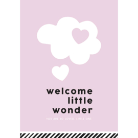 Welcome little wonder - Ansichtkaart - Roze