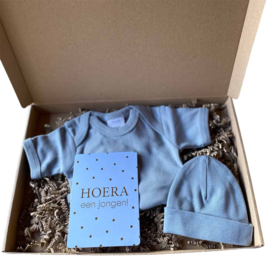Brievenbus Kraamcadeau Blauw – Hoera, een Jongen!