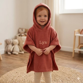 Badponcho met naam - Koper