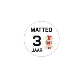 Jokie stickers met naam - 24 stuks op een vel