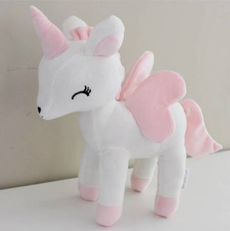 Metoo Unicorn knuffel met naam - White 26cm