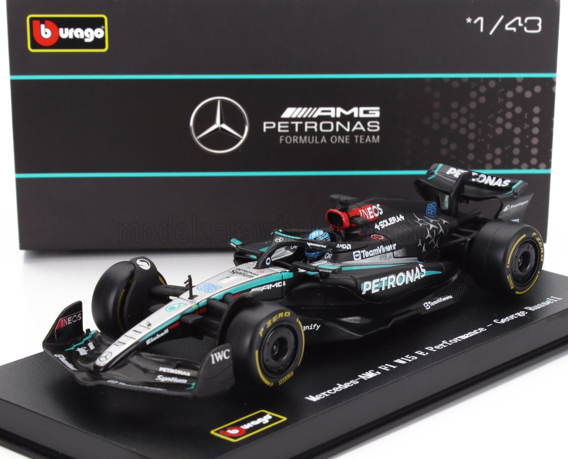 Mercedes F1 W15 EQ Performance N63 George Russel - zwart/grijs - 1/43