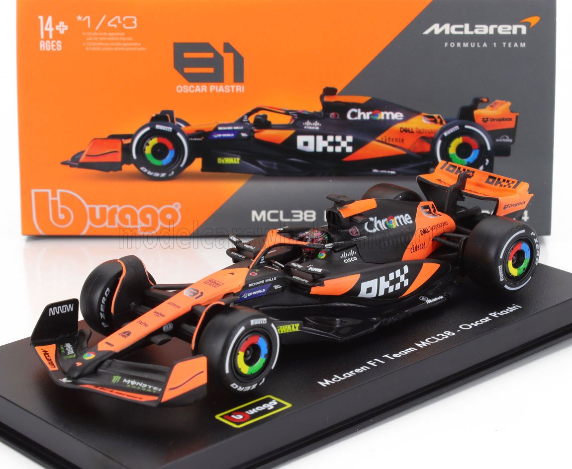 McLaren F1 MCL38 N81 Oscar Piastri - oranje/zwart - 1/43