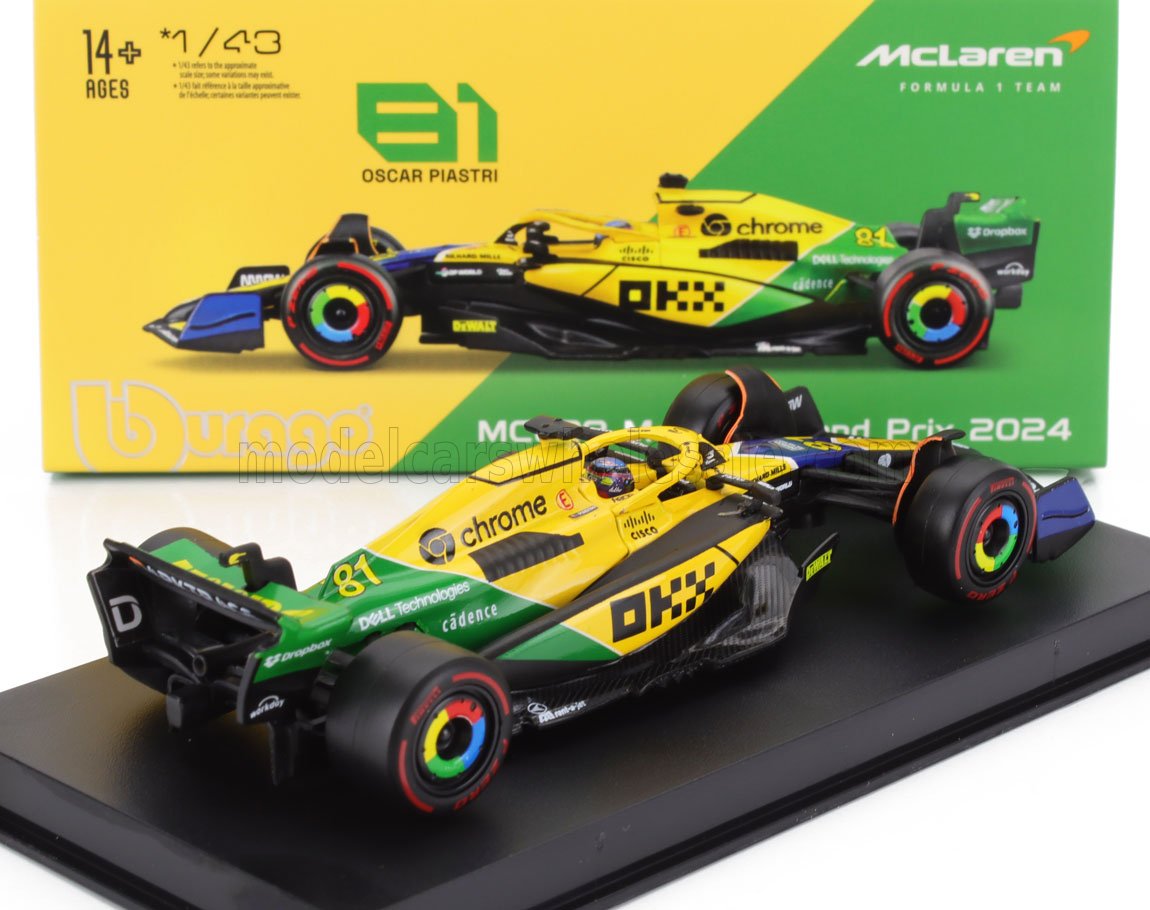 McLaren MCL38 Monaco GP 2024 Oscar Piastri - groen/geel - 1 43