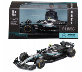 Mercedes Benz AMG - F1 W16 Nr 12 2025 - Kimi Antonelli - luxe uitvoering - black silver green - 1/43