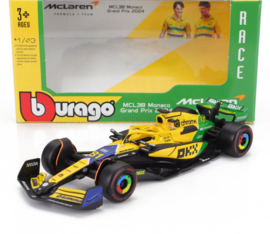 McLaren MCL38 N81 Oscar Piastri 2024 Monaco GP (Senna Edition) - Geel/Groen - 1/43