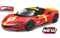 Ferrari SF90 STRADALE ASSETTO FIORANO #50 LE MANS - rood/geel - 1/18