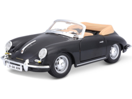 PORSCHE 356 CABRIOLET 1961 - zwart - 1/24