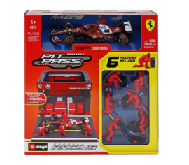 Pit-Stop - Ferrari SF-25 N16 Charles Leclerc - met auto en figuurtjes - 1/43