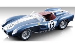 Ferrari 250 TR PONTOON-FENDER CHASSIS 7030TR #19 MARTIN/TAVANO 24H LE MANS 1958 - donker baluw/wit - 1/18