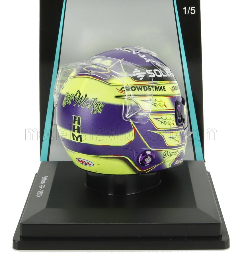Lewis Hamilton Helmet TEAM MERCEDES AMG 2024 - paars/geel - 1/43