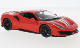 Ferrari 488 Pista - rood/wit - 1/24