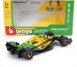 McLaren MCL38 N81 Oscar Piastri 2024 Monaco GP (Senna Edition) - Geel/Groen - 1/43