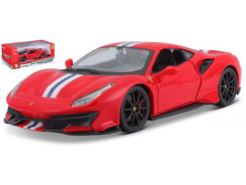 Ferrari 488 Pista - rood/wit - 1/24