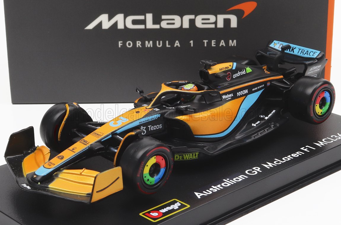 McLaren MCL36 Australian GP 2022 Daniel Ricciardo - oranje/zwart/blauw - 1/43