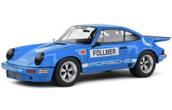 Porsche 911 IROC #4 FOLLMER IROC RIVERSIDE 1974 - blauw/wit - 1/18