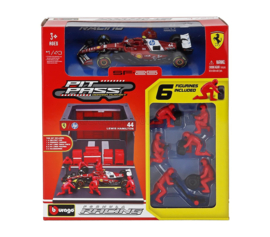 Pit-Stop - Ferrari SF-25 N44 Lewis Hamilton - met auto en figuurtjes - 1/43